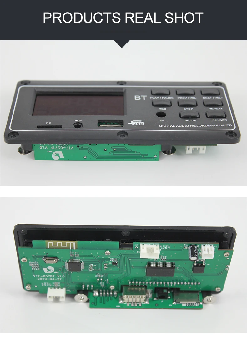 VIRE LCD Display Fm MP3 Kit Decoder Board Bluetooth Usb Mp3 Player Module