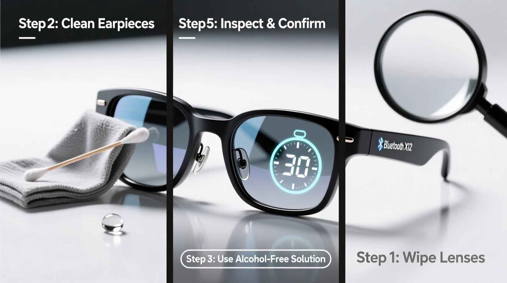 effective cleaning techniques for your bluetooth x12 smart audio glasses a step by step guide