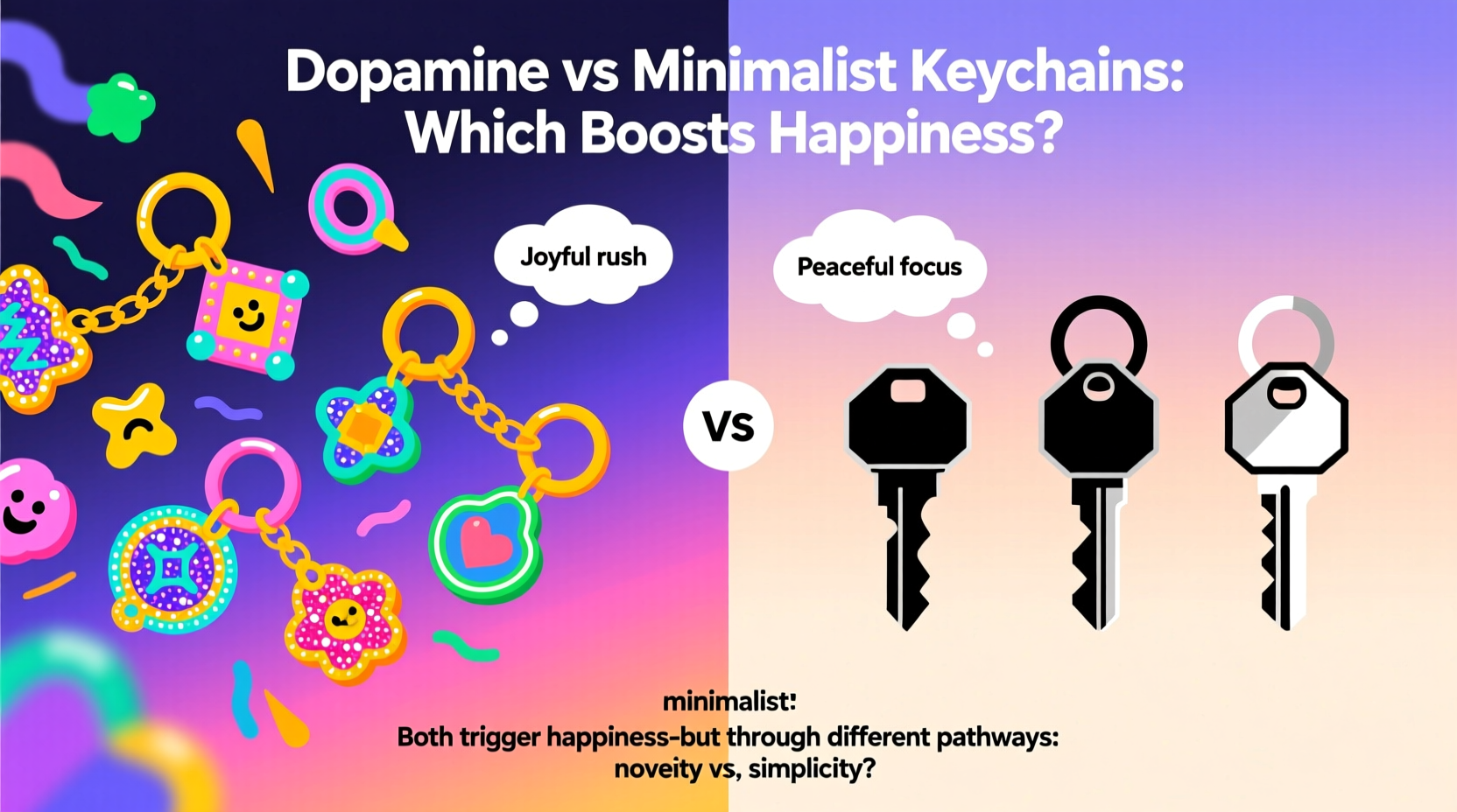 dopamine keychains vs minimalist keychains are the dopamine ones actually making people happier