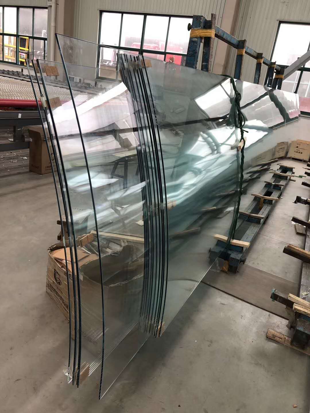 Custom tempered glass curved roof construction curve glass