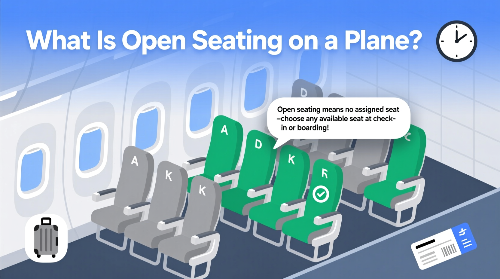 what is open seating on a plane