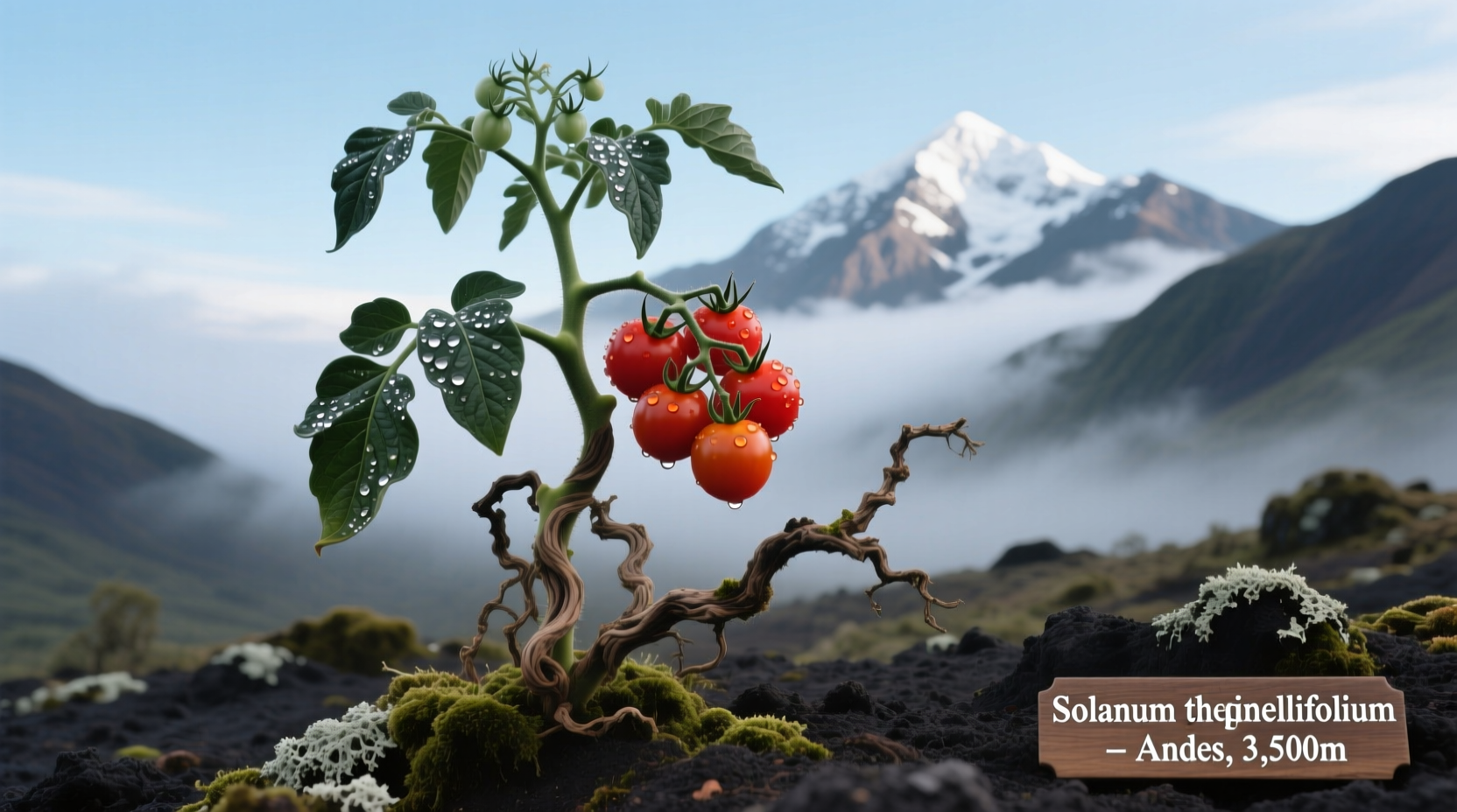 Wild tomato plant growing in Andean region