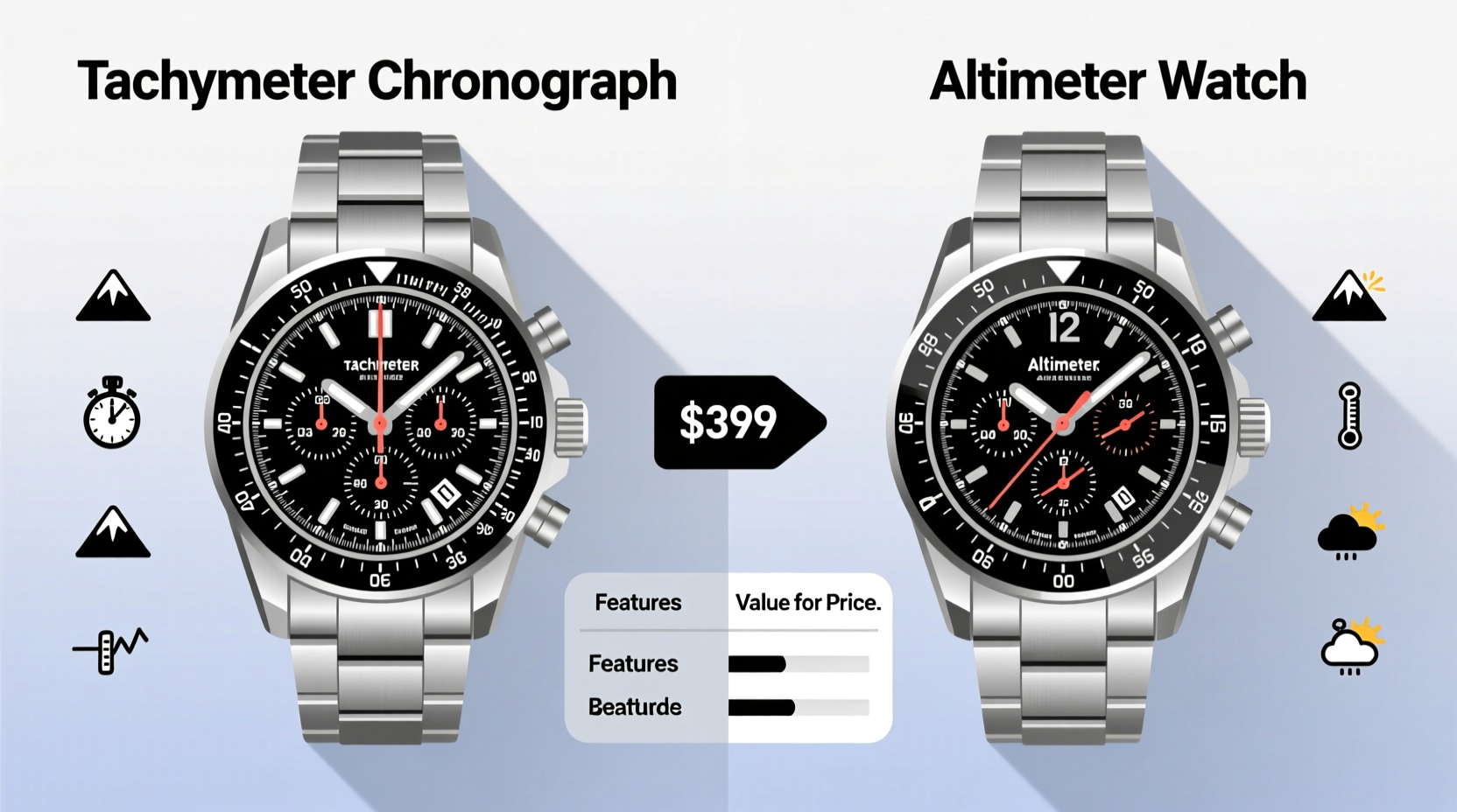 tachymeter vs chronograph with altimeter which watch does more for the price