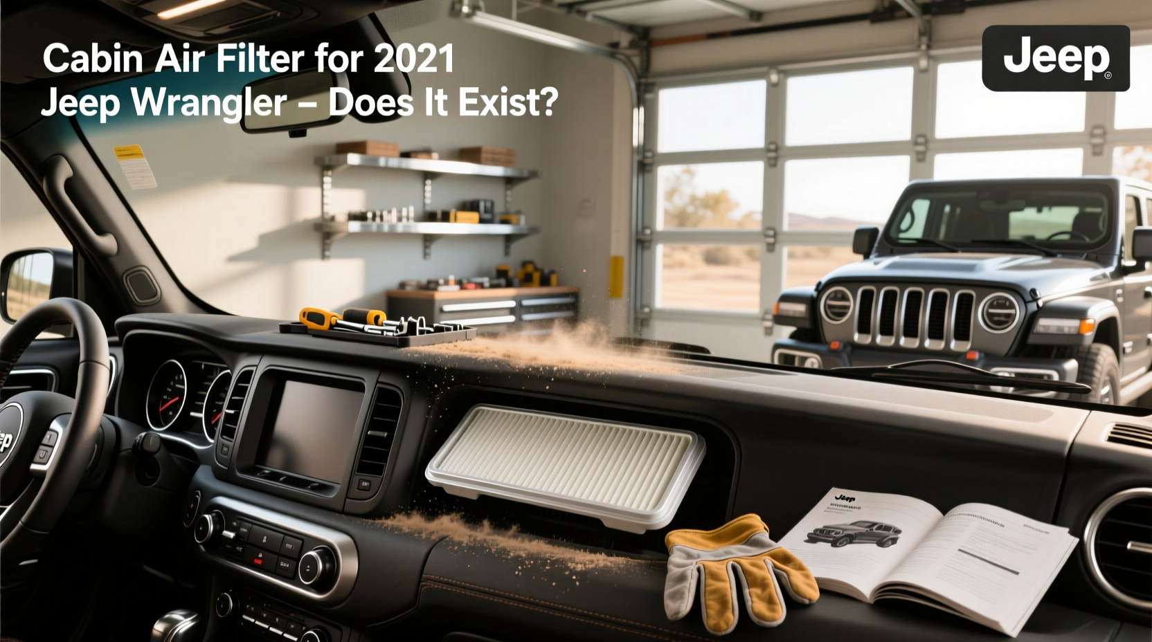 Cabin air filter removal process for 2021 Jeep Wrangler JL model