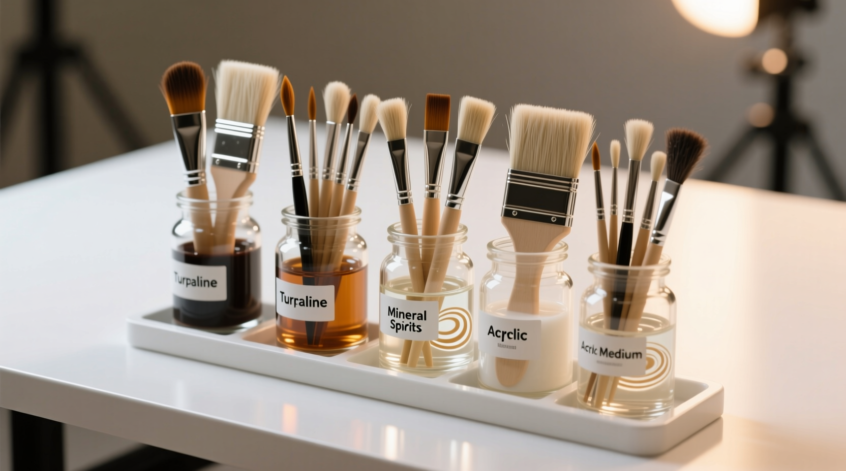 clean paint brushes with the right solvents for the pai
