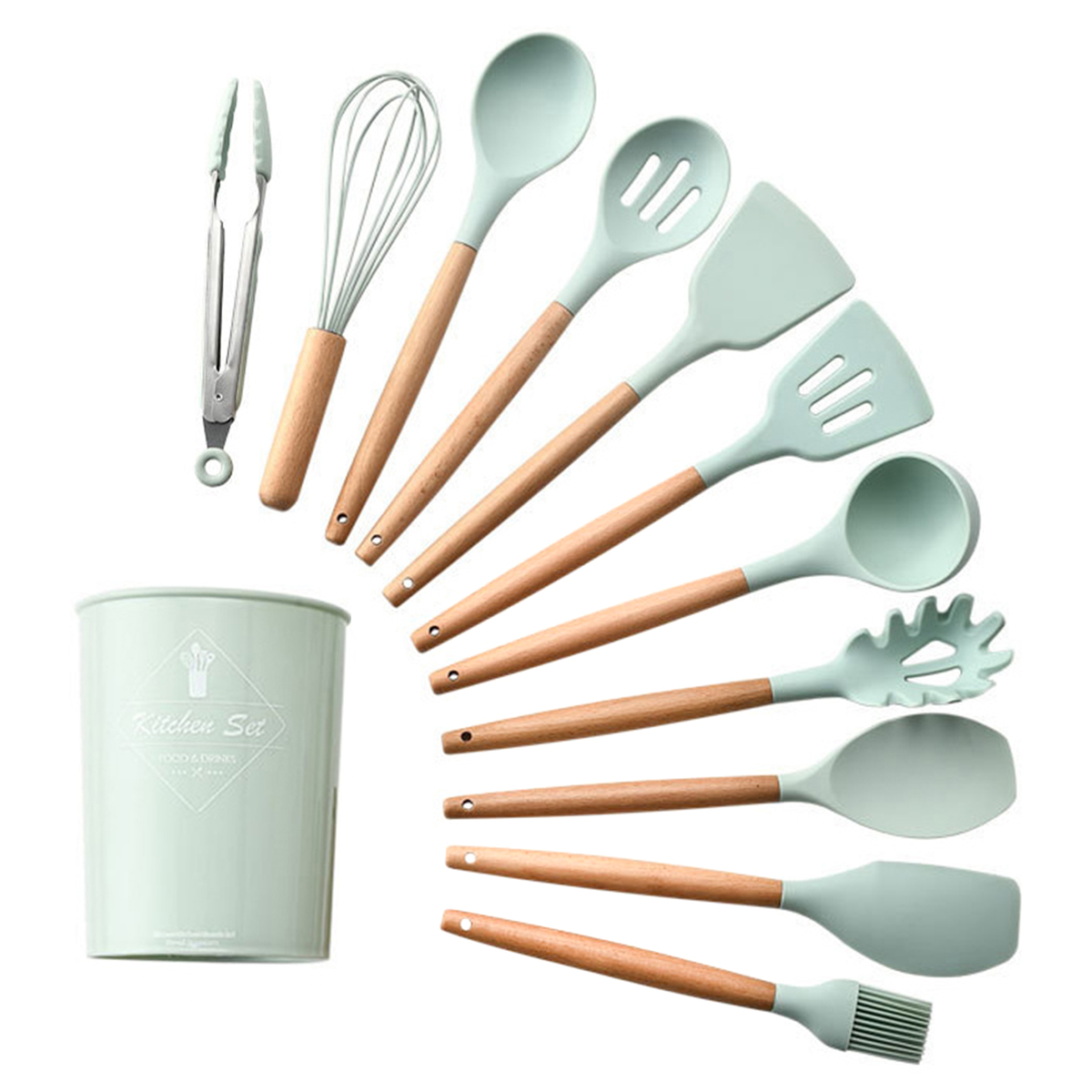 fda 食品级批发硅胶厨房用具套装亚马逊的烹饪工具,最畅销产品