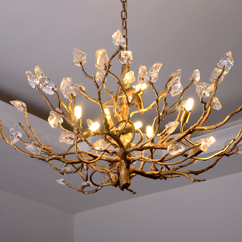 2020 Contemporary LED Ball maple leaf copper Glass lighting luxury Round  pendant lamp  staircase G9 chandelier villa design