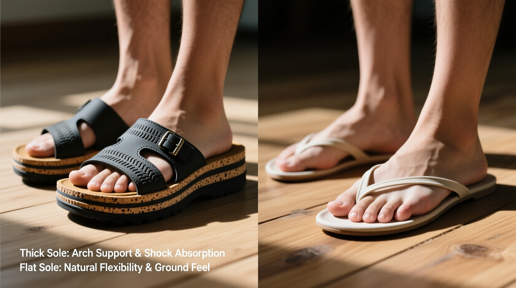 are thick sole sandals actually better for your feet or are flat sandals still the way to go