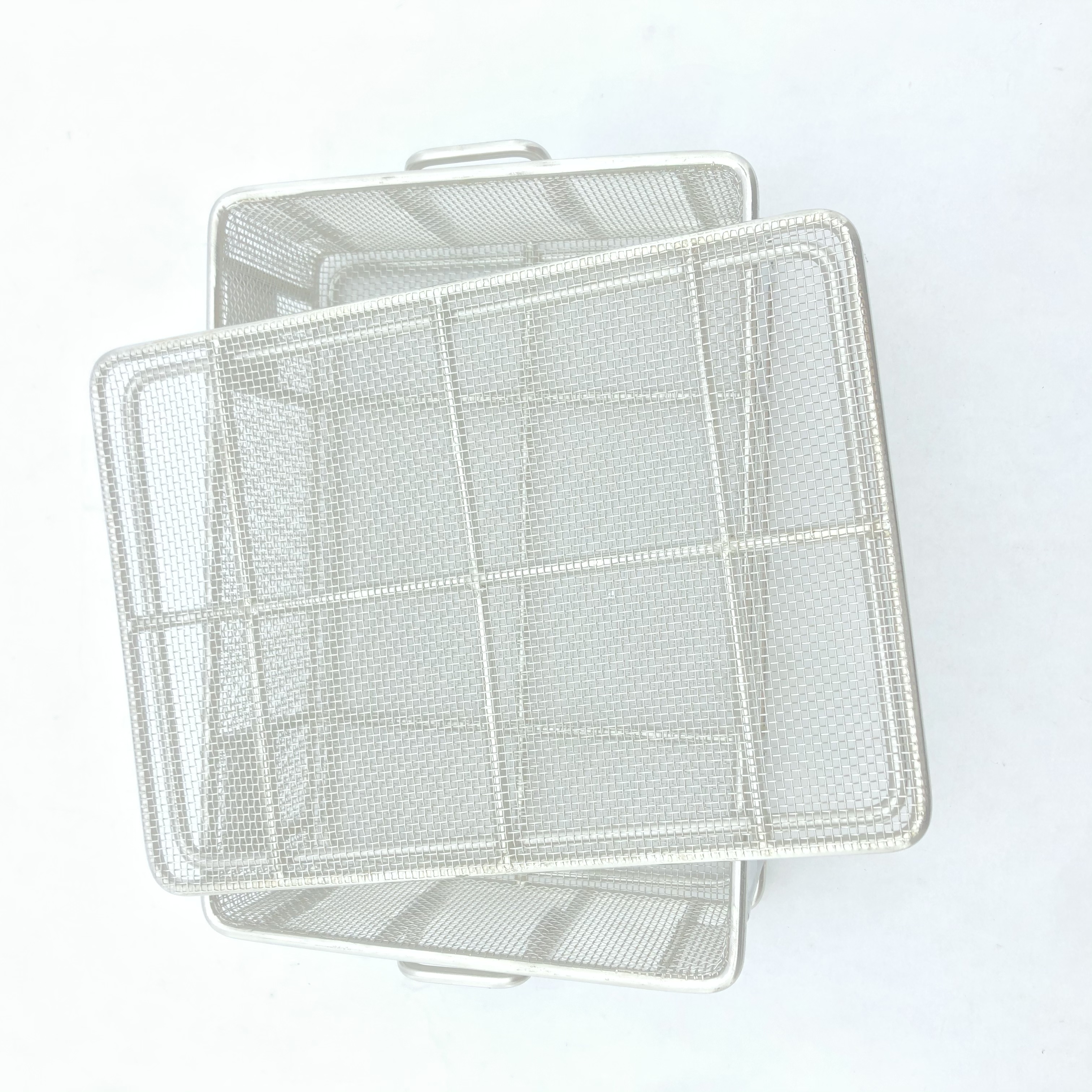 Nordic Silver 304 Ss Metal Wire Basket With Handle For Fruit Storage