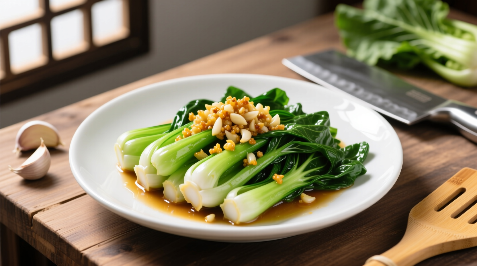 Easy Garlic Stir-Fried Chinese Flowering Cabbage Recipe