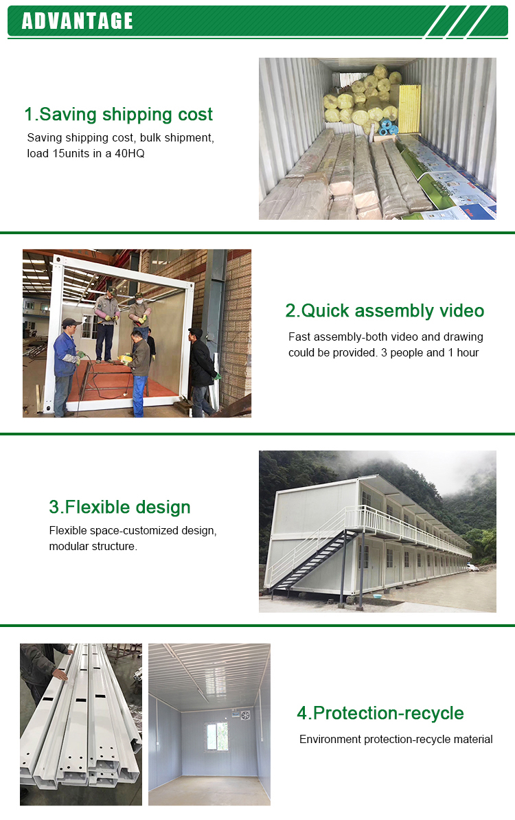 Eco friendly Foldable Expandable Flat Pack Recycled Container House