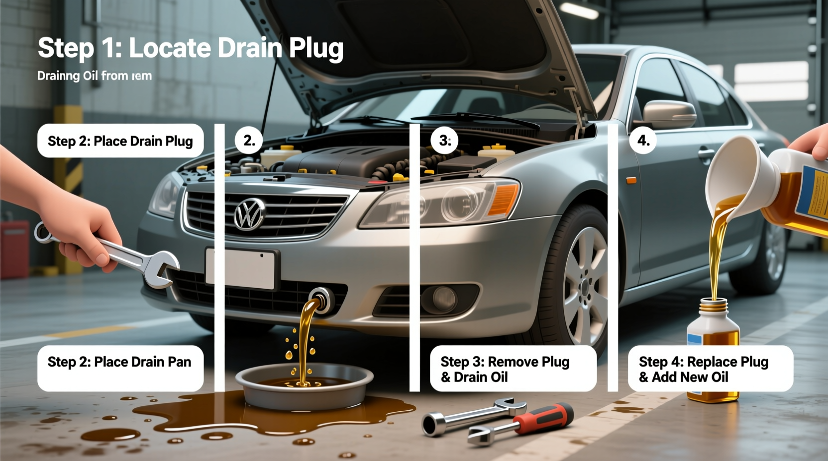 how do you drain oil from a car