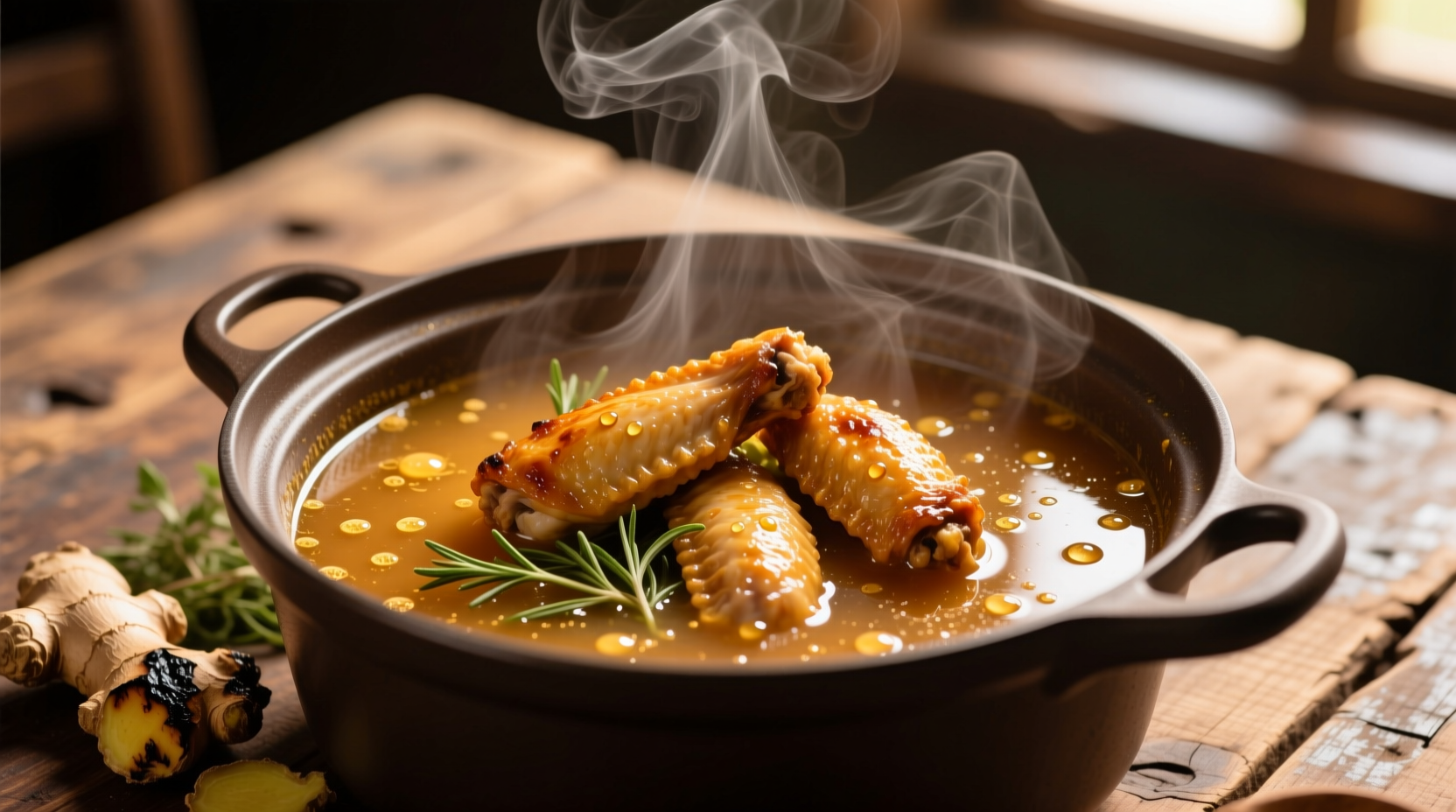 chicken wings make the richest broth imaginable