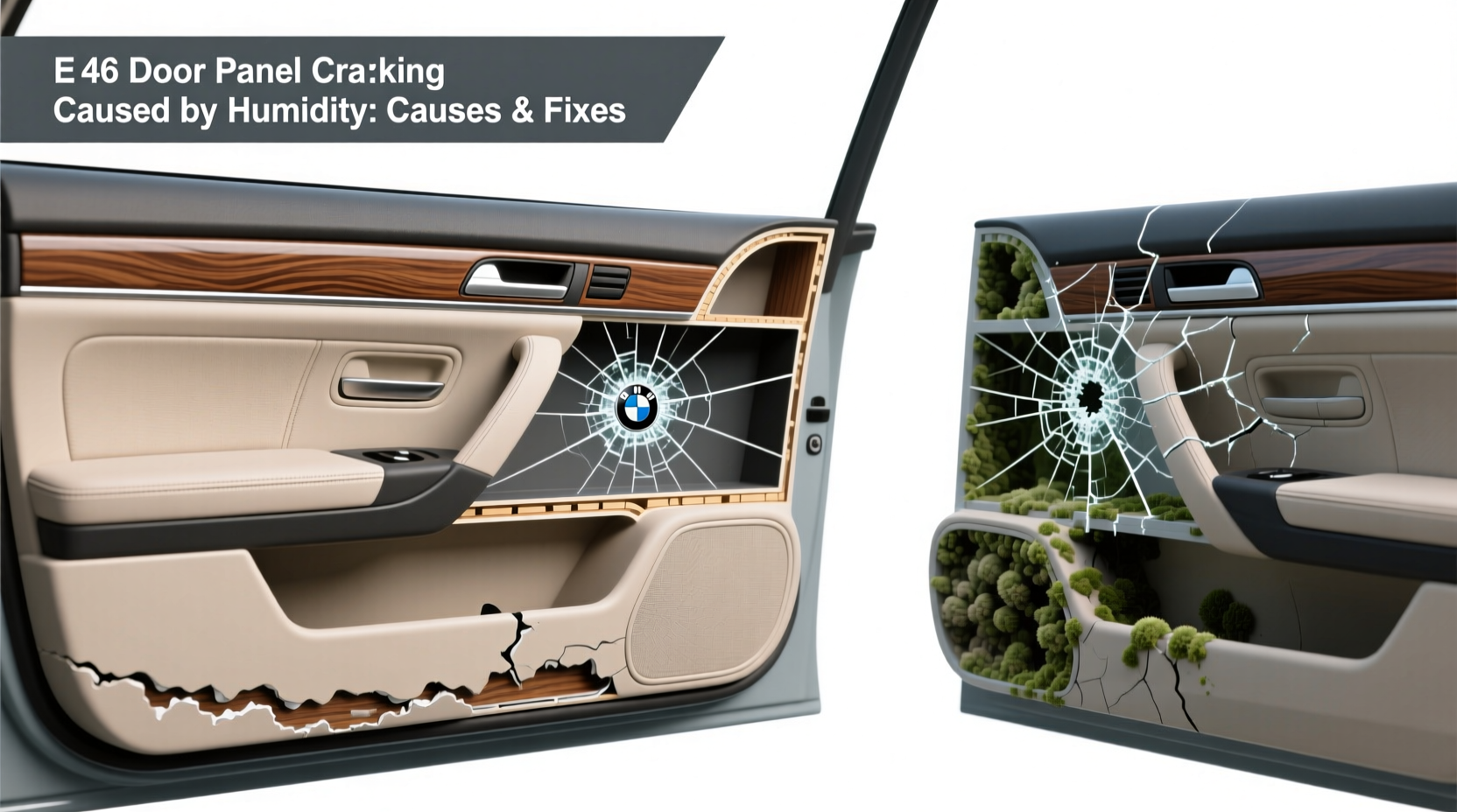 e46 door panel cracking humidity