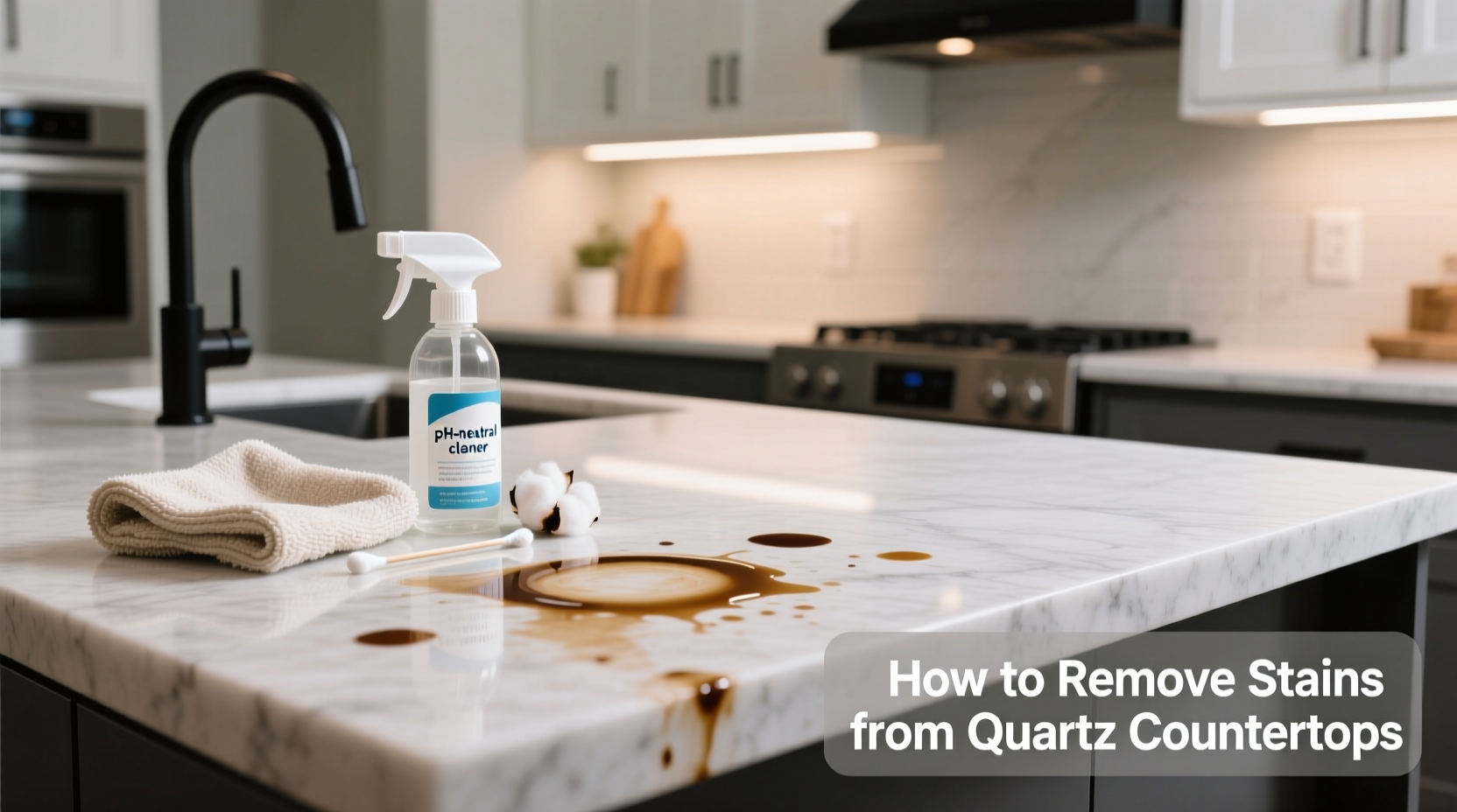 how to remove stains from quartz countertops