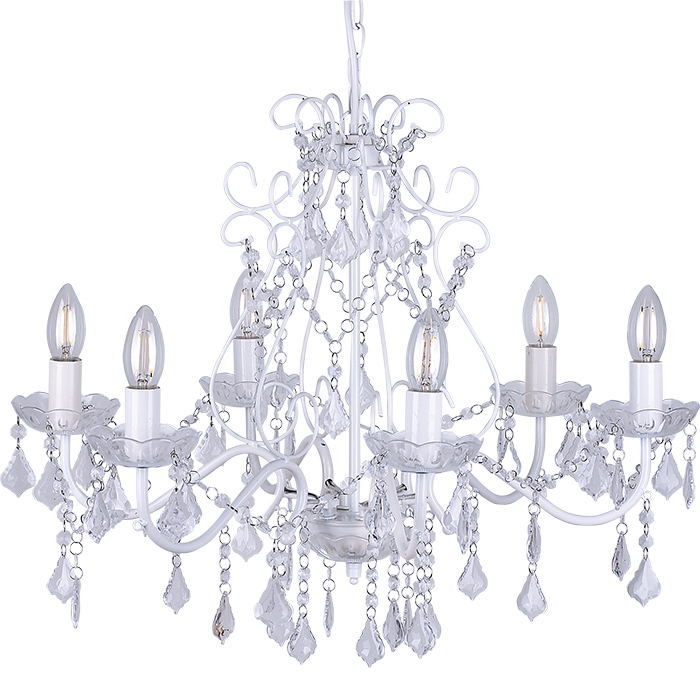 Made In China Europe Style 6 Arms Acrylic Chandelier Crystal Pendant Light NS-120223C