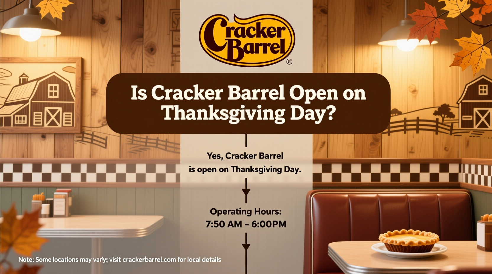 is cracker barrel restaurant open on thanksgiving day