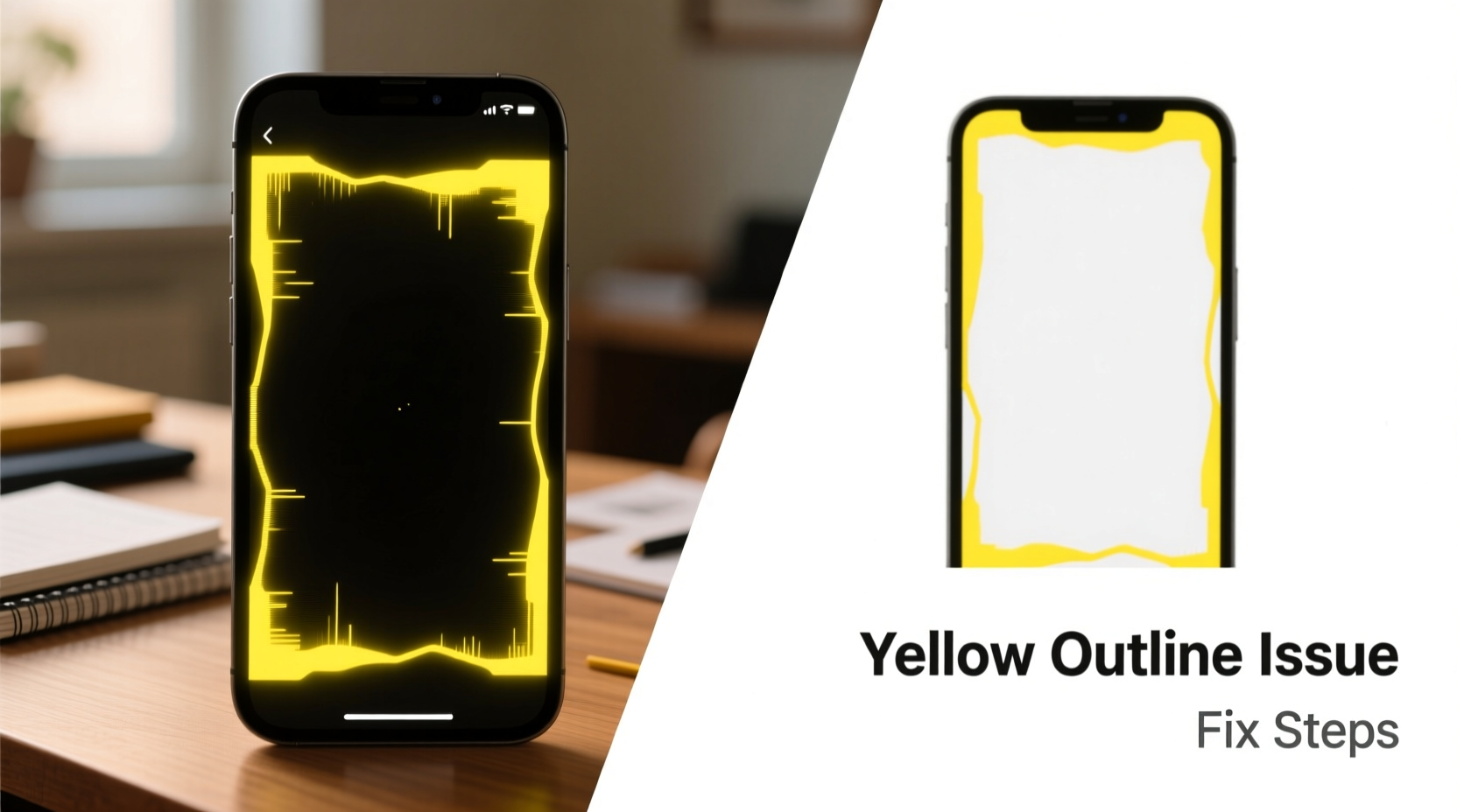 yellow outline on your screen causes and how to remove it