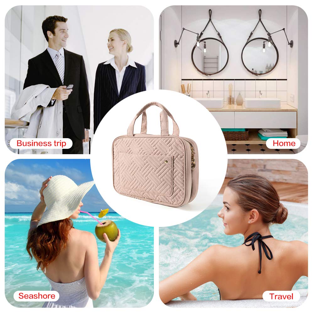 Pieghevole portatile trapuntatura da viaggio da uomo Roll Up Beauty Case Kit trucco cosmetico