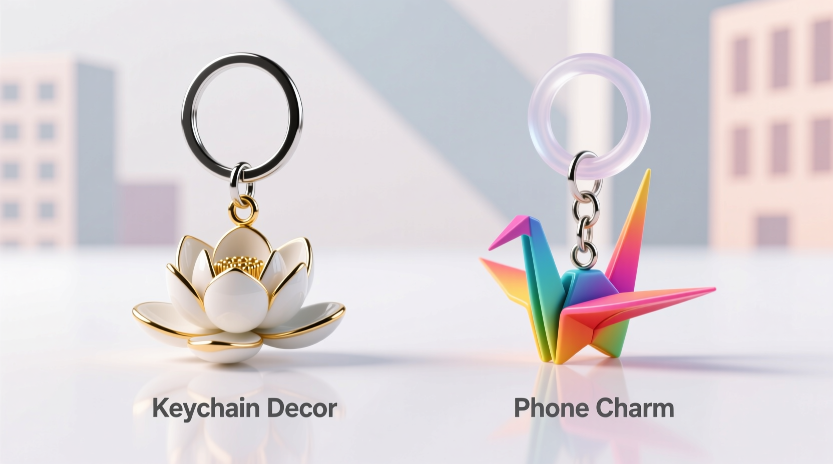 keychain decor vs phone charm are they basically the same thing now