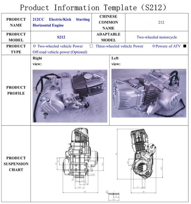 ZS212 Zongshen 212cc Engine - Upgrade for Pit Bike Motard