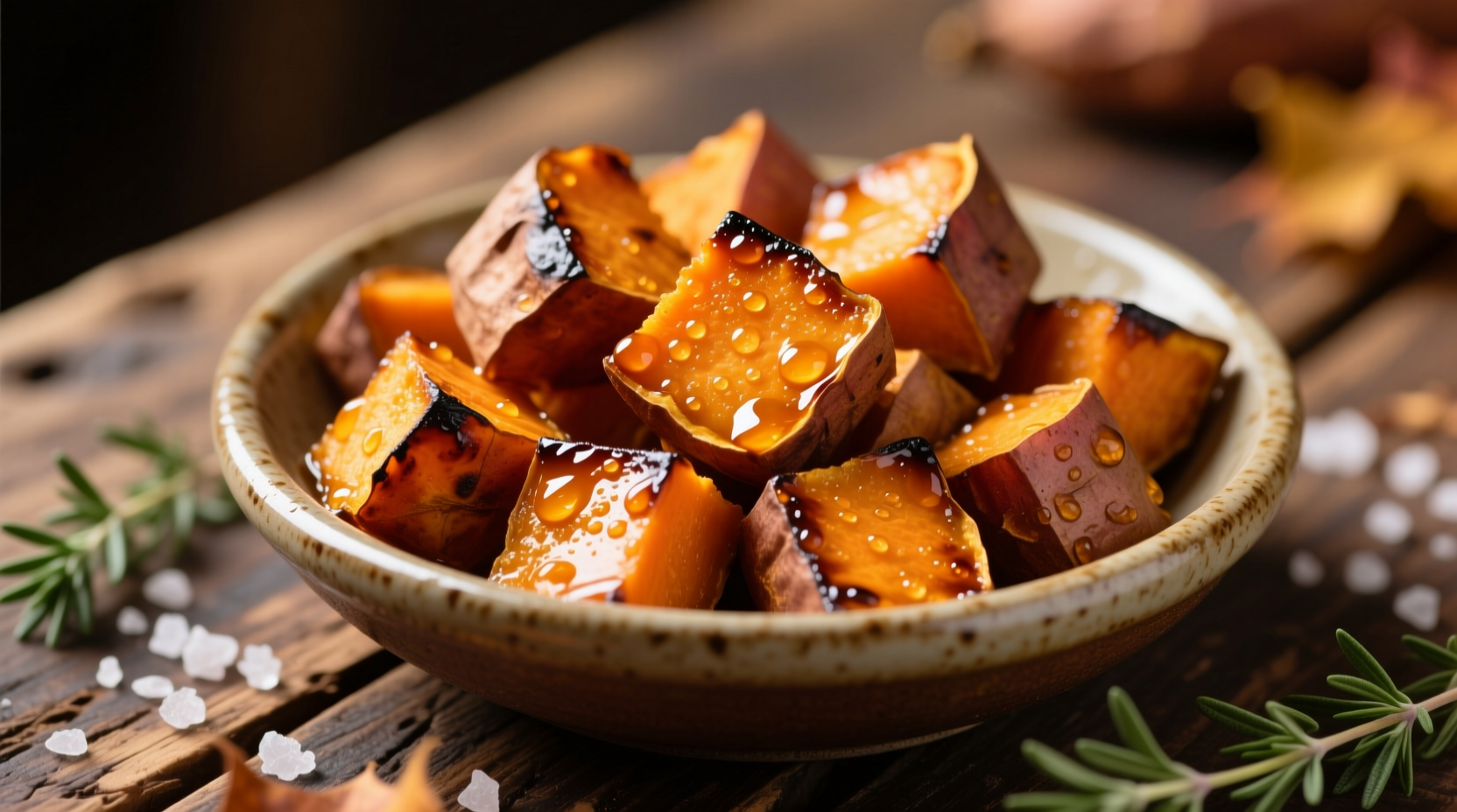 Perfectly roasted diced sweet potatoes with caramelized edges