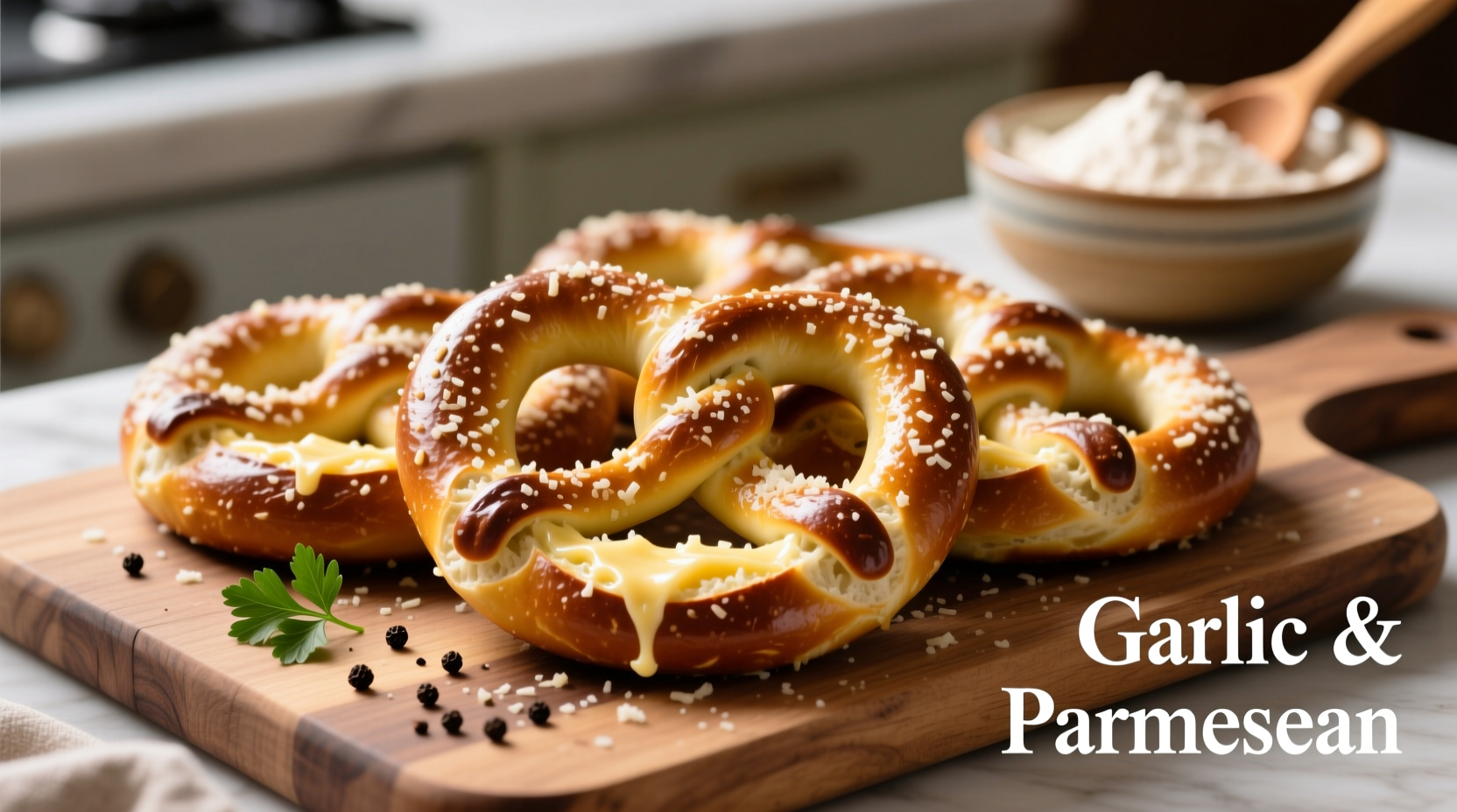 garlic and parmesan pretzels
