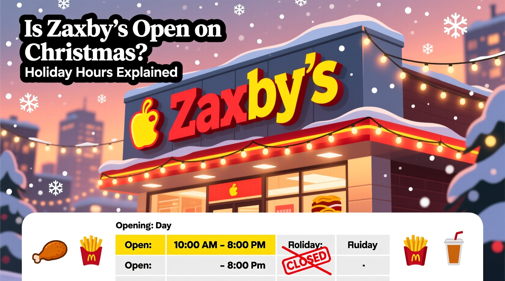is zaxbys open on christmas