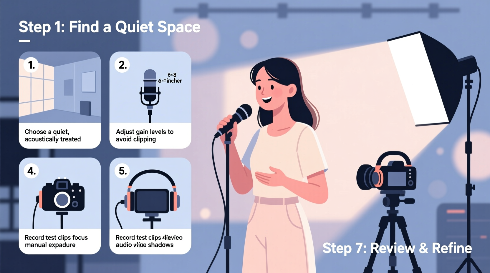 how to record a clear and professional audio or video step by step tips for beginners
