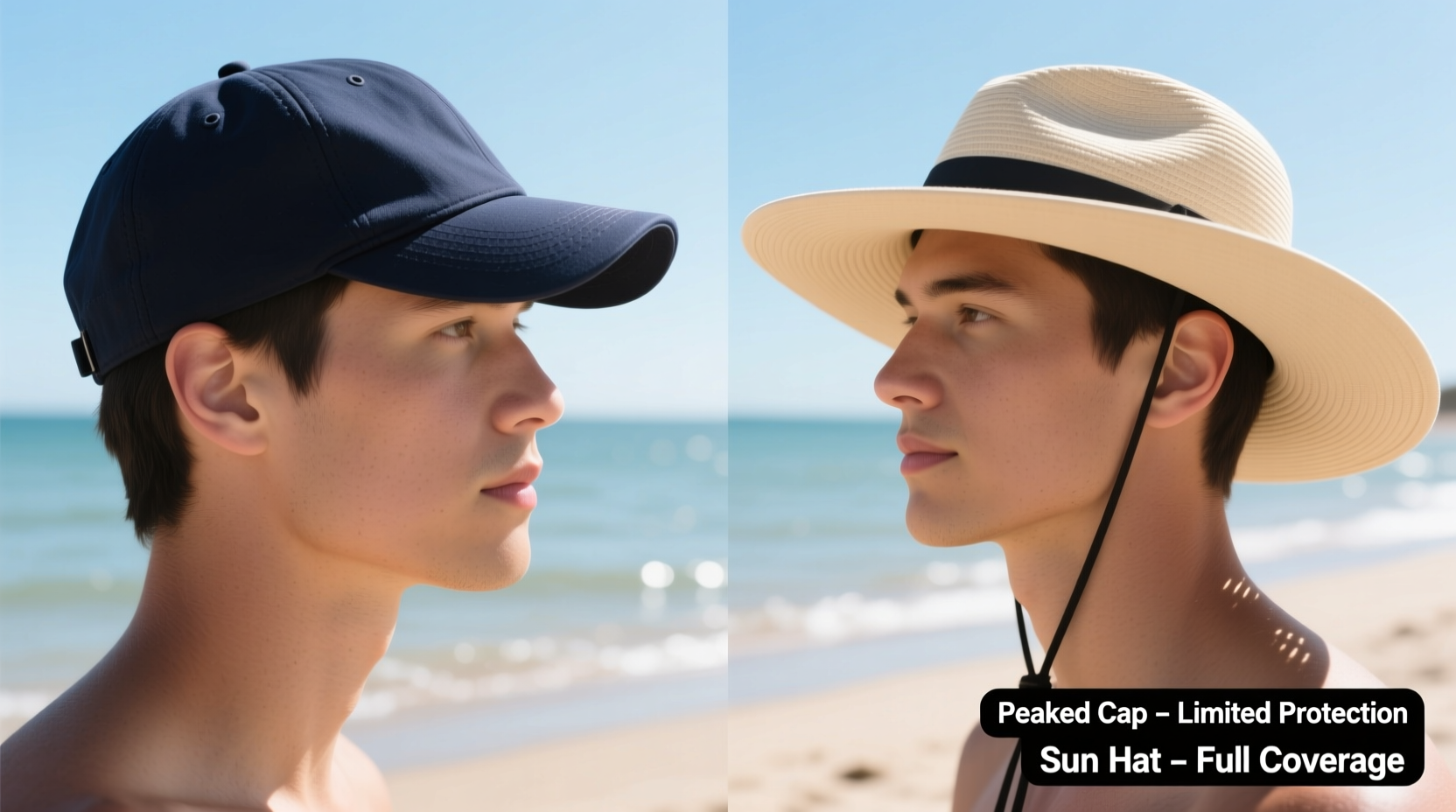 peaked cap vs sun hat which is actually better for sun protection