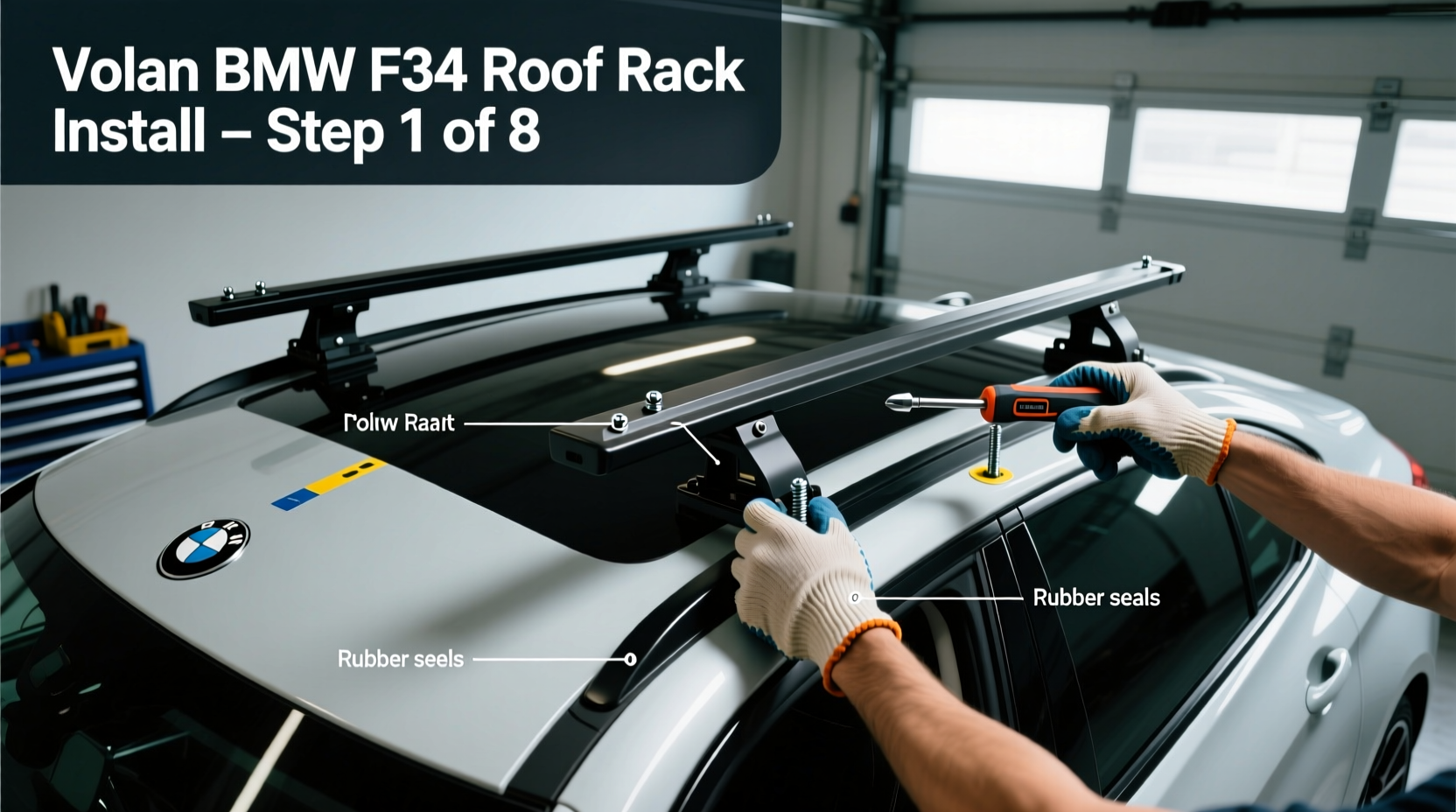 volan bmw f34 roof rack install