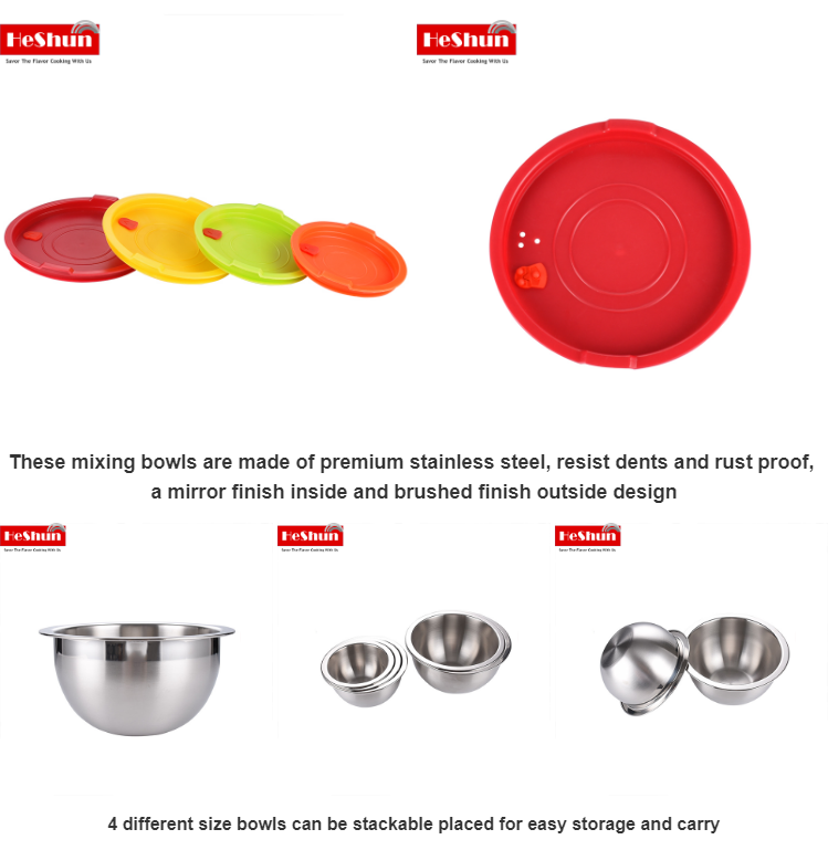 High Quality Hot Sale Salad Fruit Bowl Preservation Stainless Steel Mixing Bowls with Lids