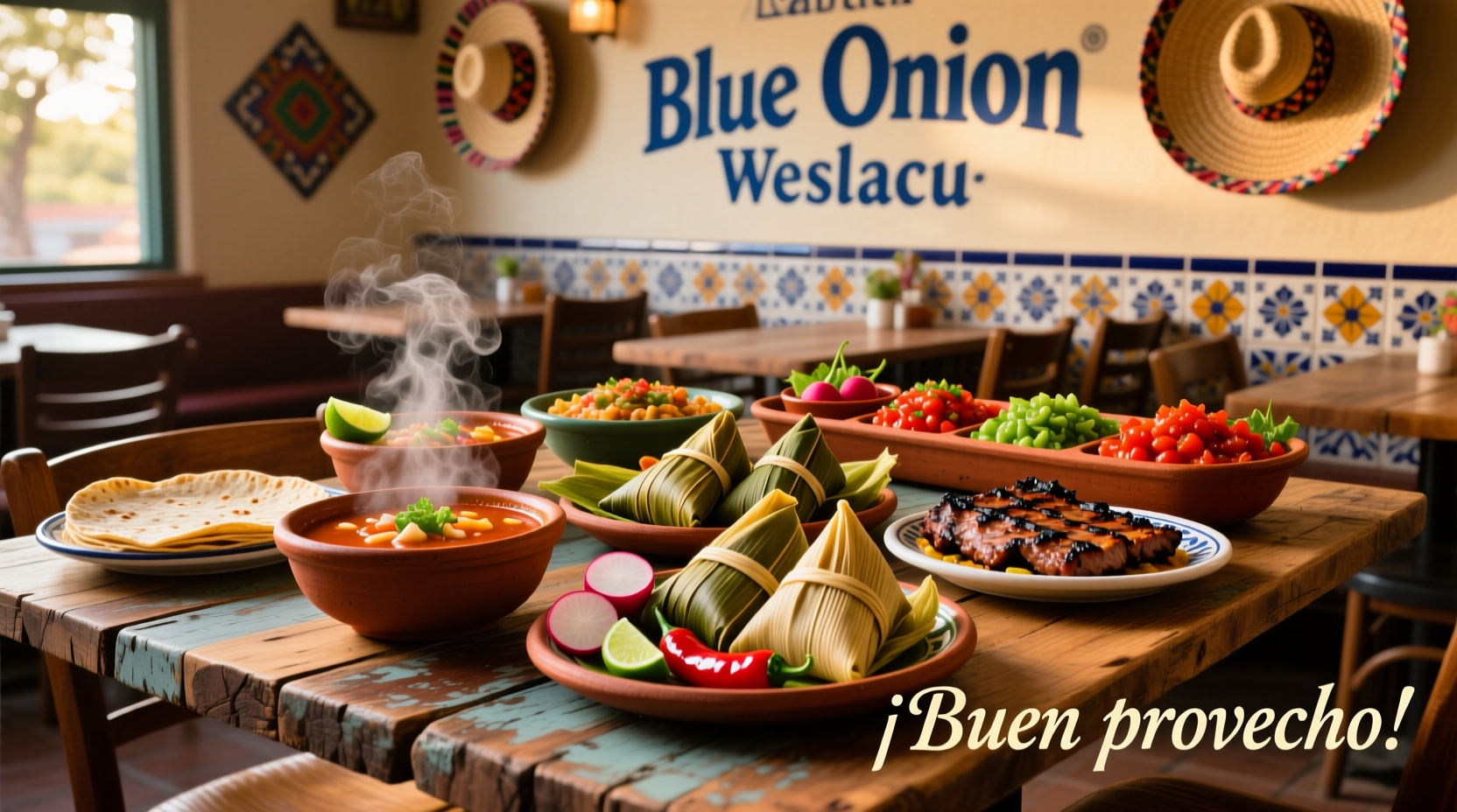 Traditional Mexican dishes at Blue Onion Weslaco restaurant