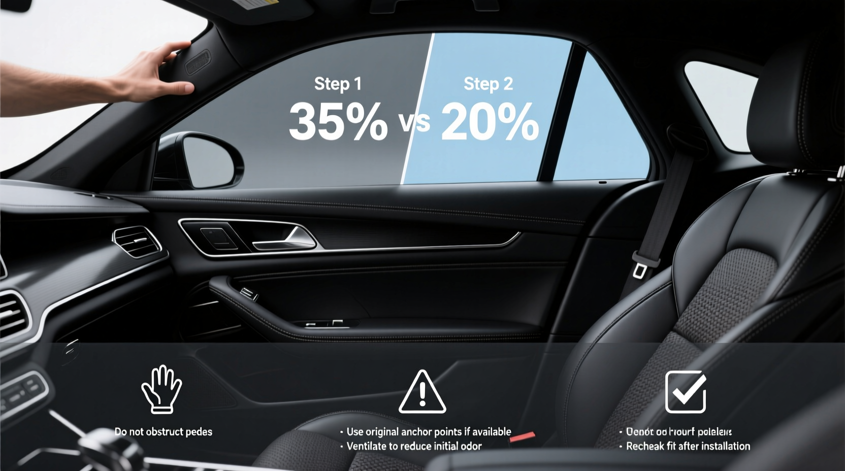 35 vs 20 window tint on black car buying guide