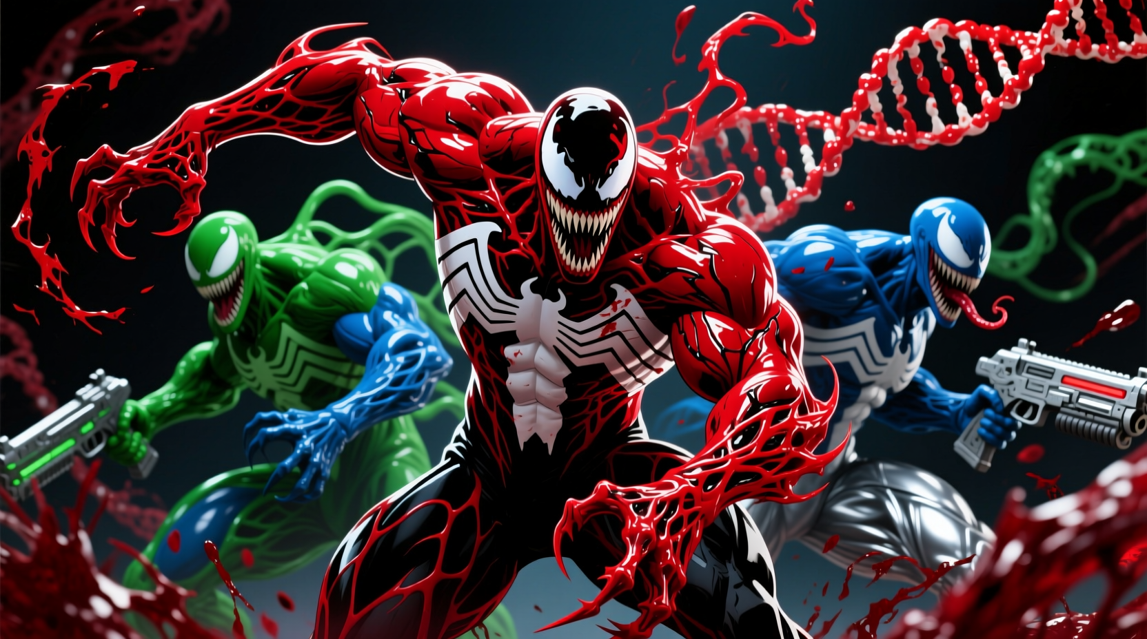 why are red symbiotes like carnage stronger color power