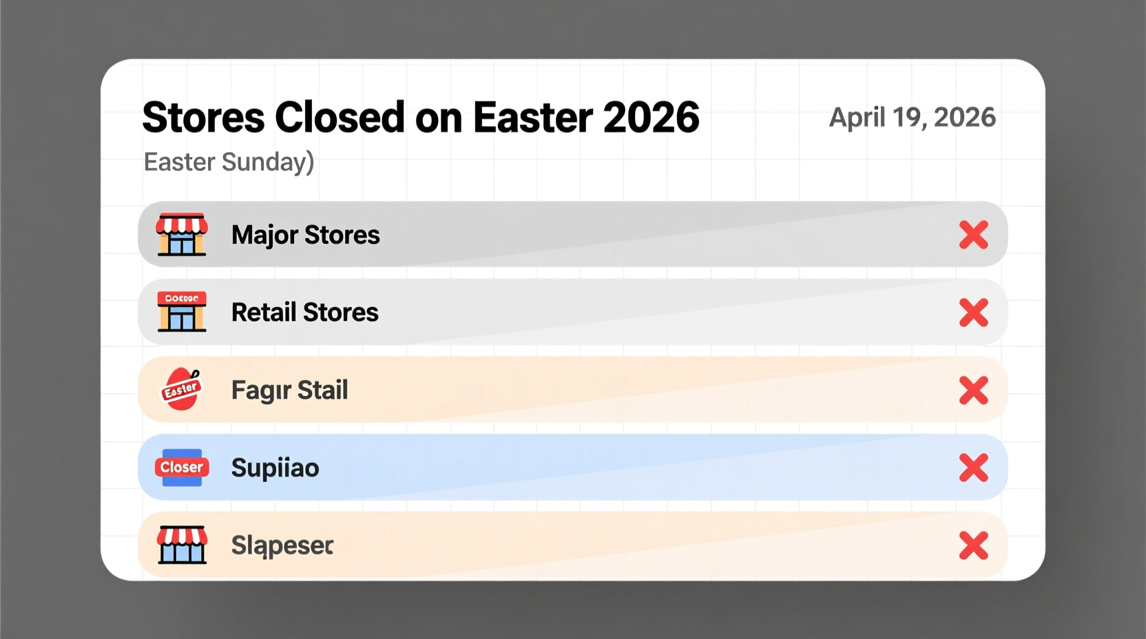 Which Stores Are Closed on Easter 2026?