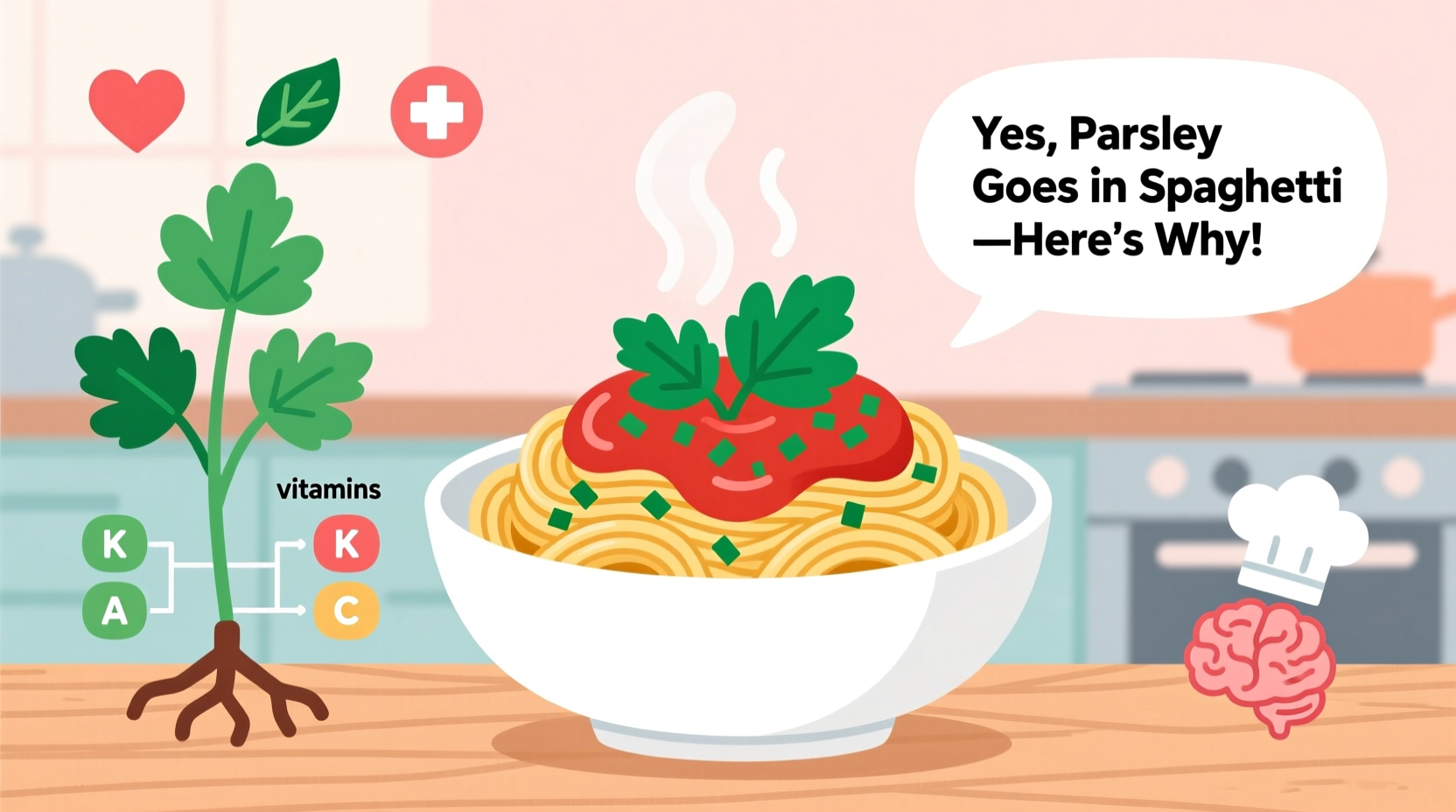 does parsley go in spaghetti