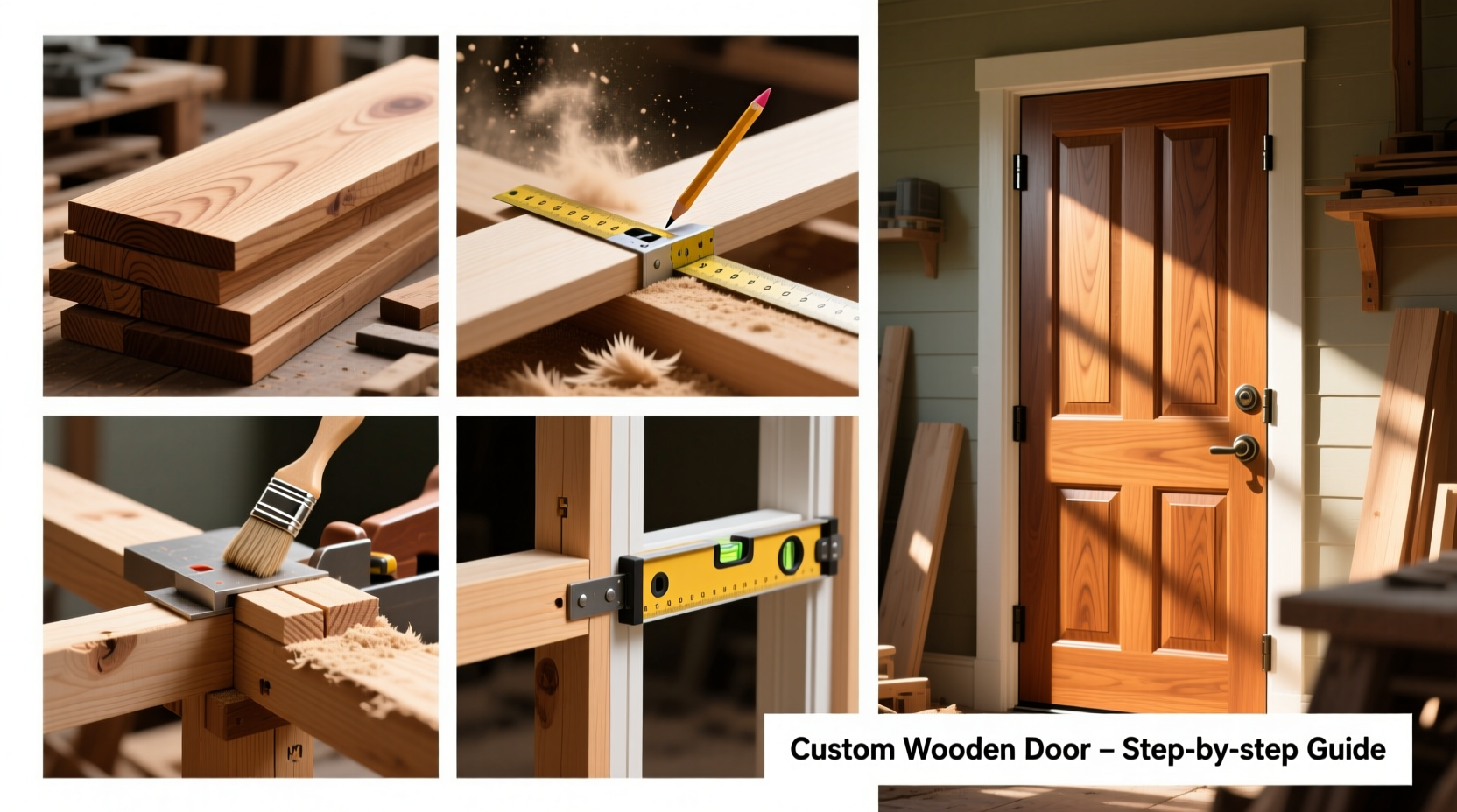 step by step guide to crafting a custom wooden door for your home