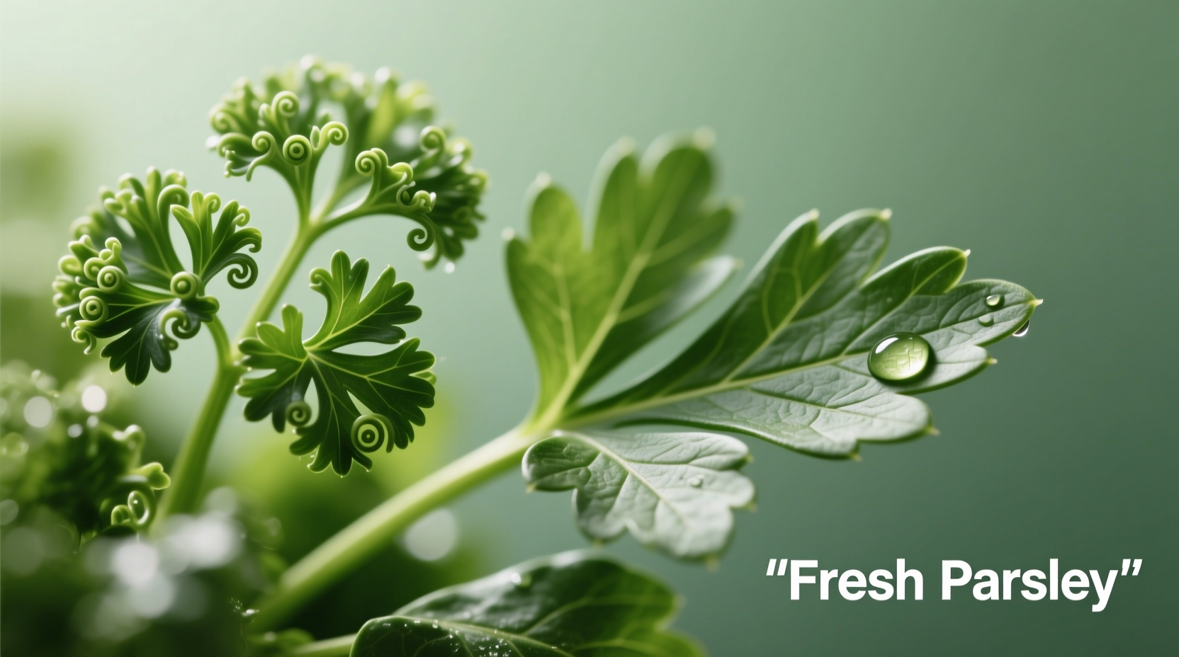 Close-up view of fresh parsley leaves showing both curly and flat varieties