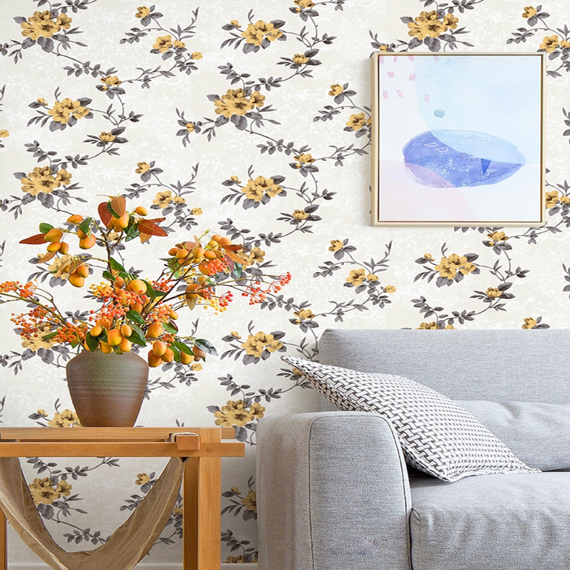 Textile fabric grasscloth black gold rose pattern  motivational pink rose flower florals wallpaper