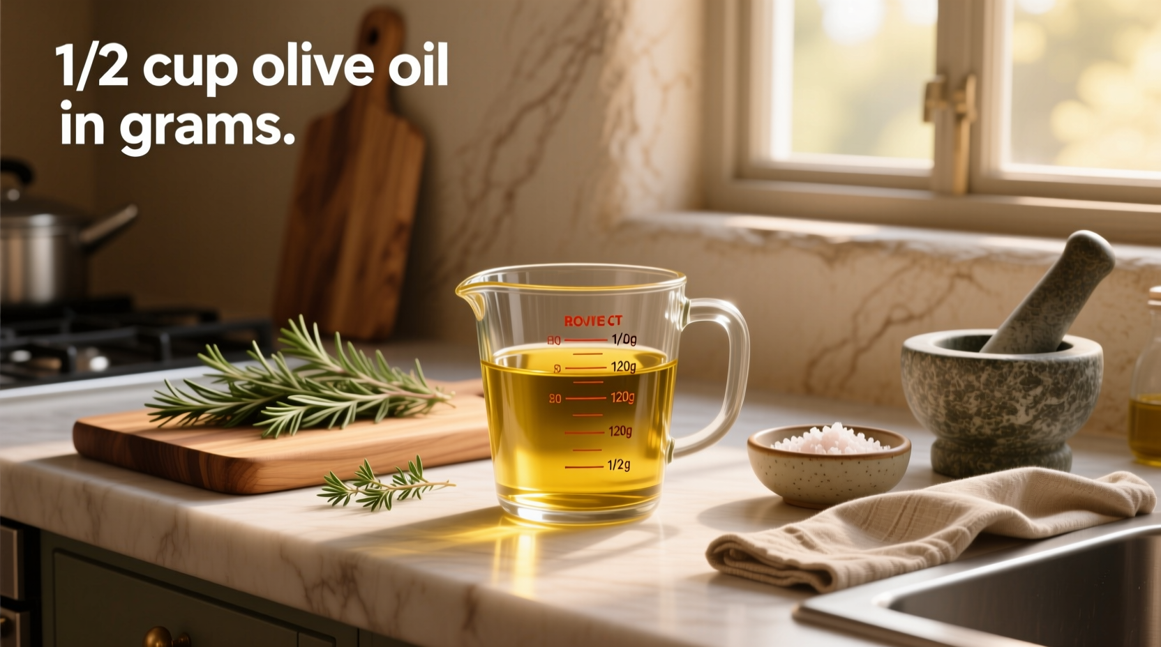 1/2 cup olive oil in grams quick conversion guide