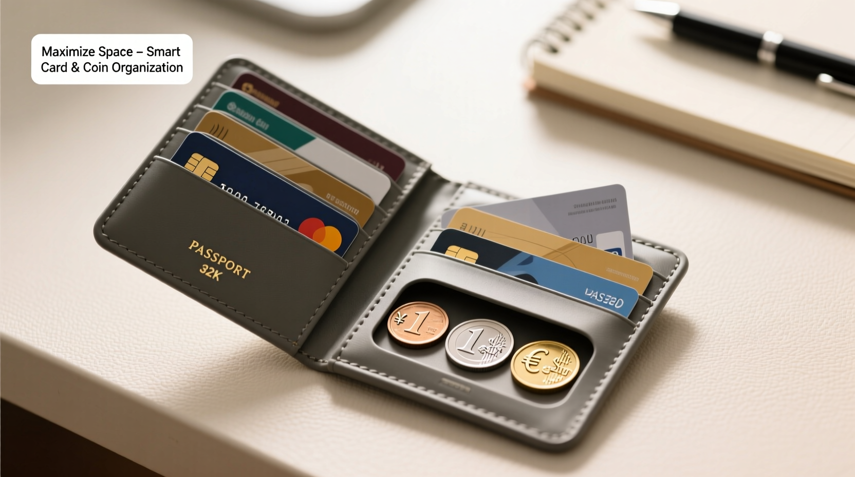 maximizing space practical tips for organizing cards and coins in a passport wallet