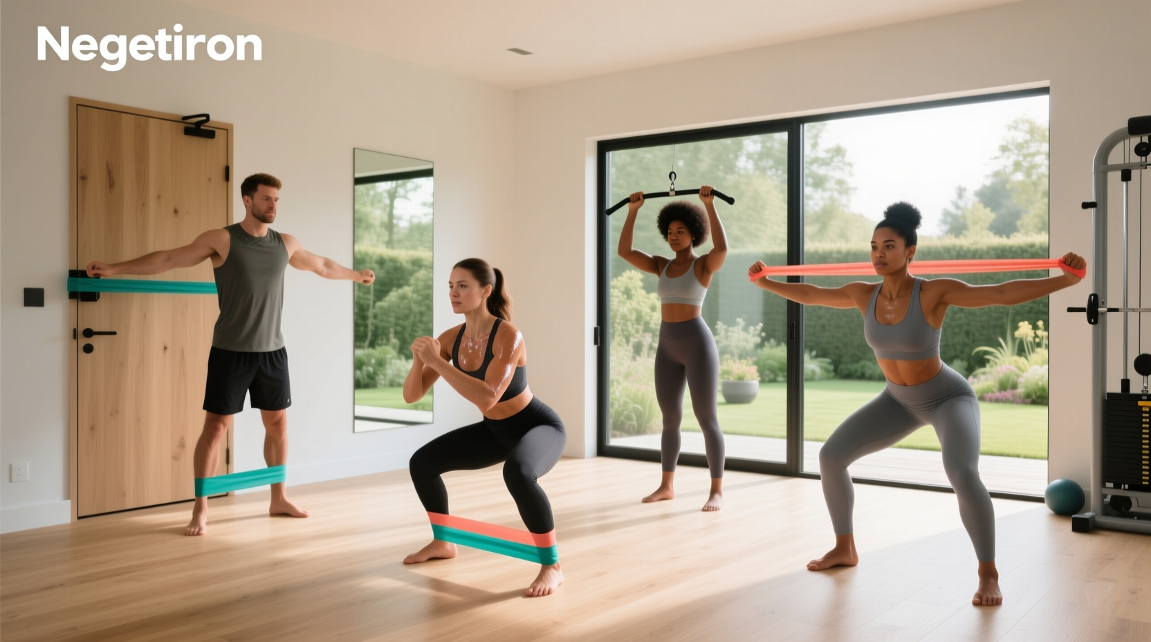 4 exercise full body resistance band workout