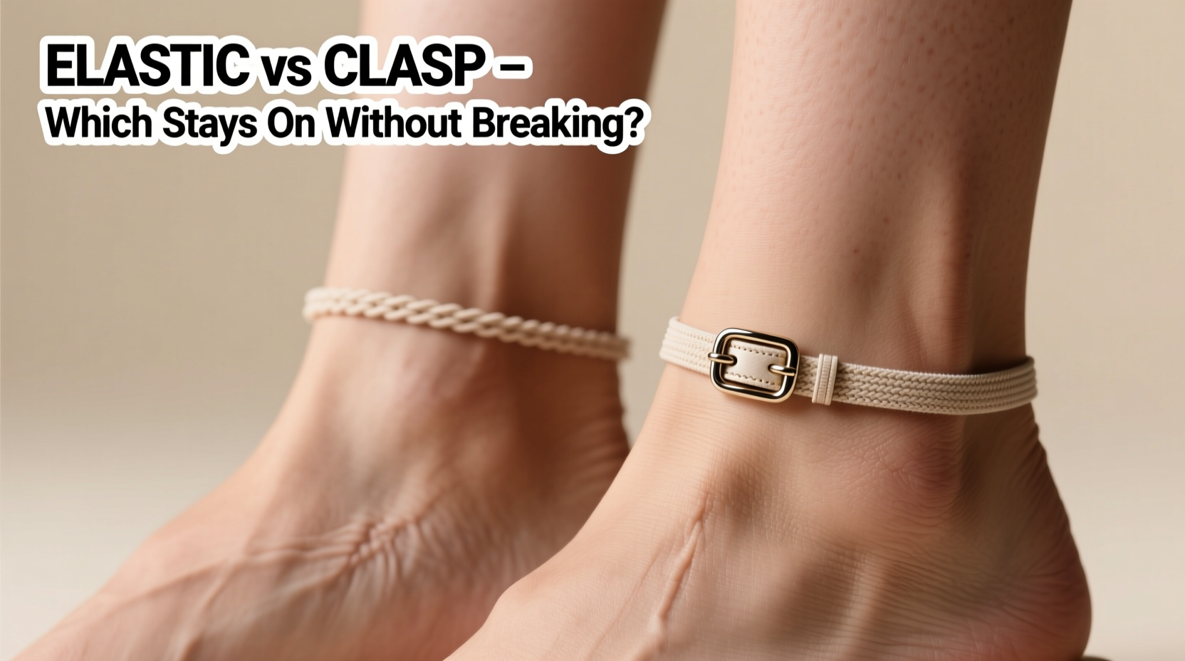 elastic vs clasp anklets which one stays on without breaking