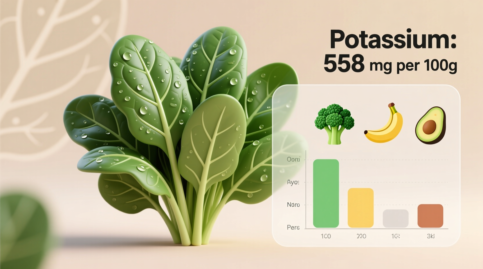 how much potassium in spinach