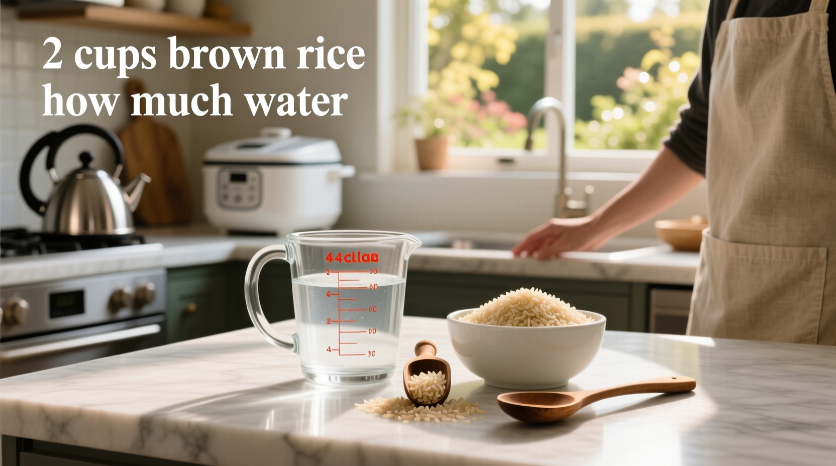 2 cups brown rice how much water 