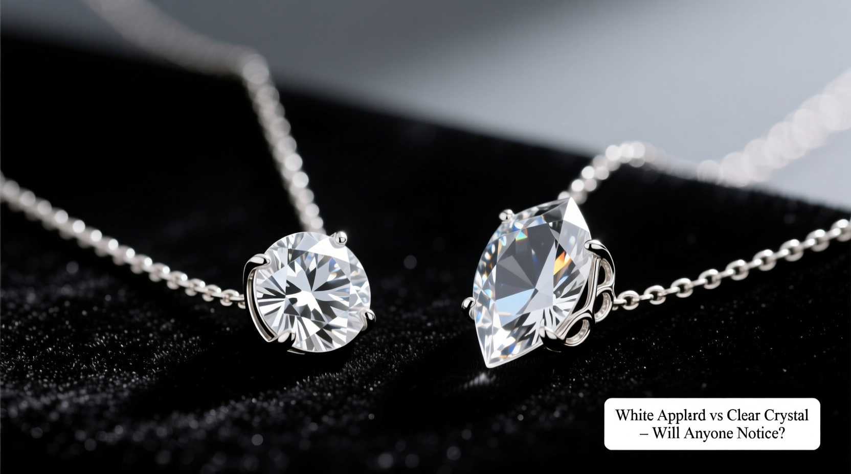 white sapphire vs clear crystal necklace will anyone notice the difference