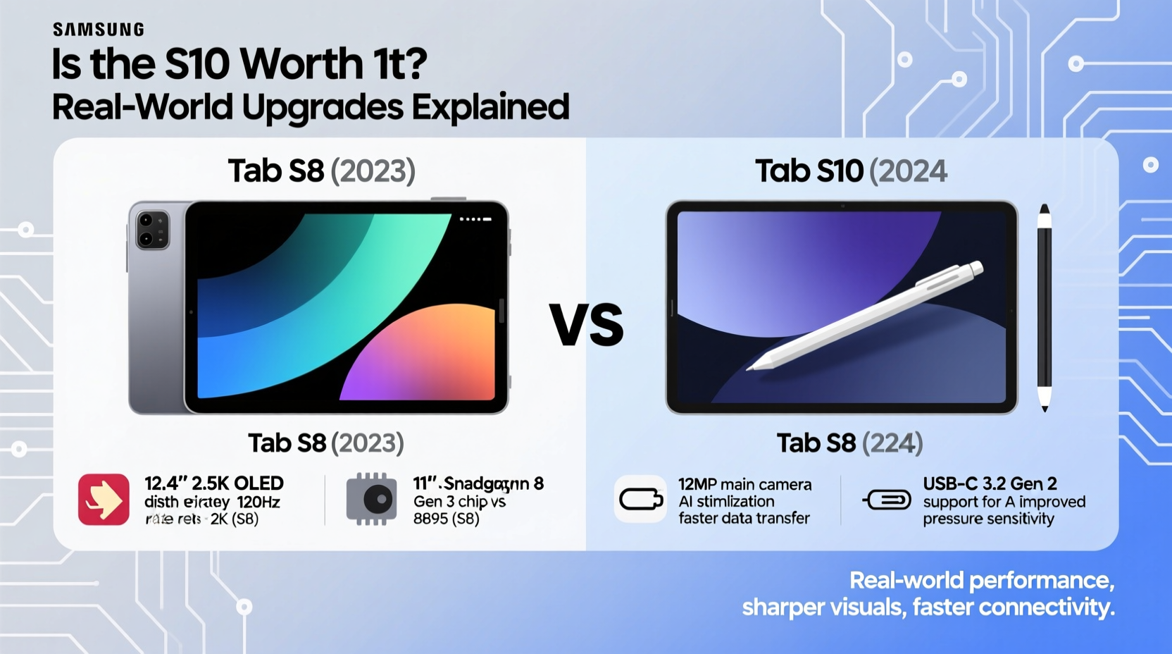 is the samsung tab s10 worth the upgrade from the s8 what real world improvements do you get