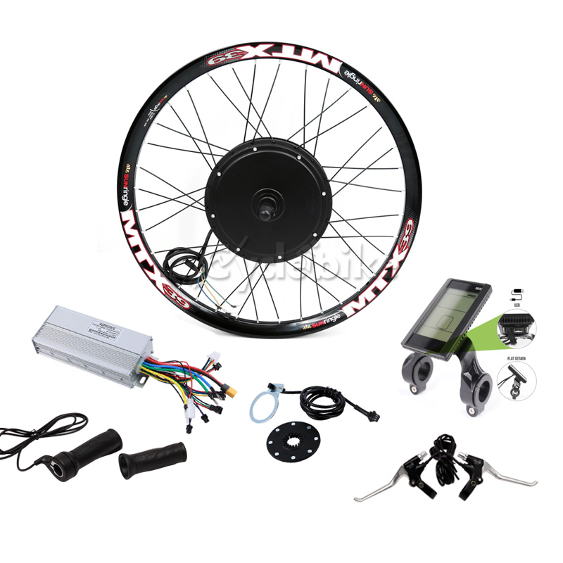 Kit de Conversion de vélo électrique de haute qualité 2000w 26 Kit de Conversion de moteur de vélo électrique de roue arrière batterie 48v en option