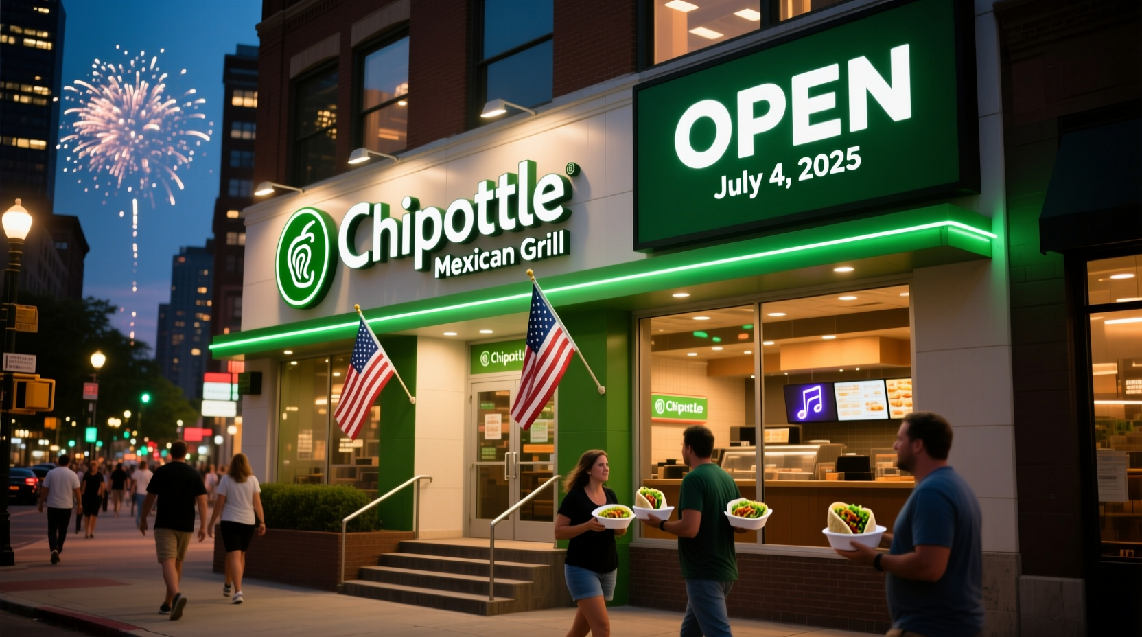 is chipotle open on the 4th of july